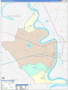 W. Baton Rouge County Wall Map Color Cast Style